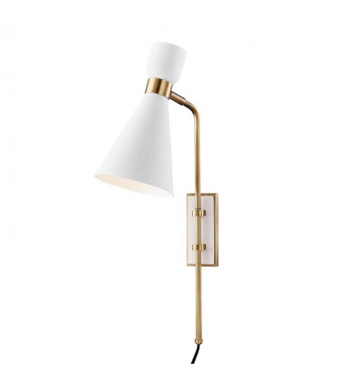  Willa 1 Light Wall Sconce With Plug (HL295101-AGB/WH) - Mitzi Lighting