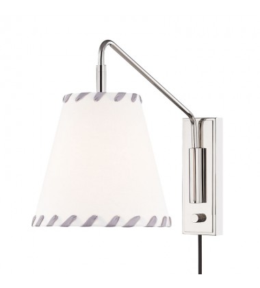  Hannah 1 Light Wall Sconce With Plug (HL372101-PN) - Mitzi Lighting