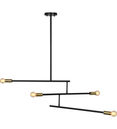  Tara LPC4255 Matte Black Antique Brass Ceiling Fixture - Renwil