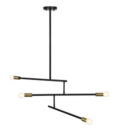  Tara LPC4255 Matte Black Antique Brass Ceiling Fixture - Renwil