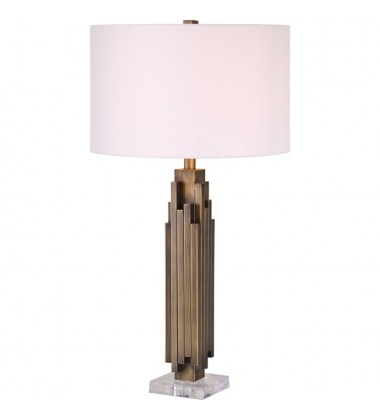  Gabriel LPT982 Antique Brass Clear Table Lamp - Renwil