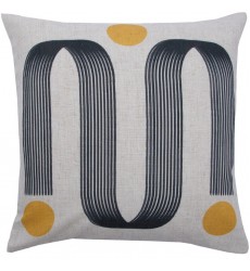  Turin PWFL1060 LinenVelvet piping Square Pillow - Renwil
