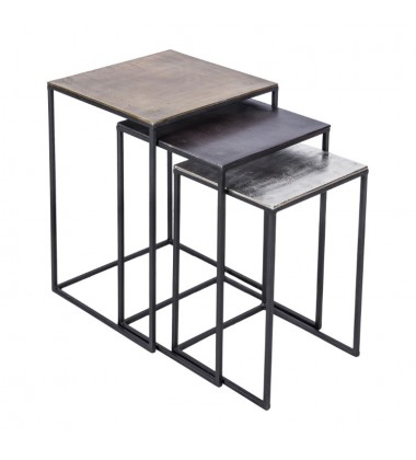 Threefold TA174  Top Big Brass Antique Middle Bronze Small Raw Nickel And Frame Matt Black  Accent table - Renwil