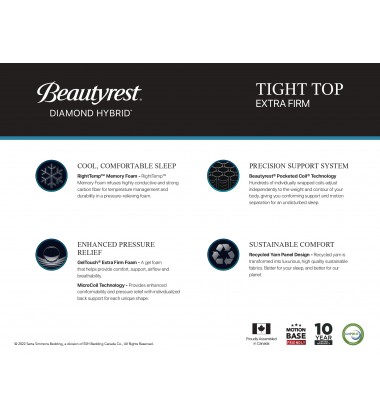 Serta Beautyrest Diamond Hybrid 2 Carat Tight Top Firm Twin Size (800016102-1010)