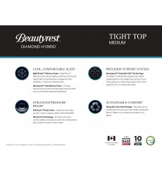 Serta Beautyrest Diamond Hybrid 3 Carat Tight Top Medium Queen Size (800016103-1050)