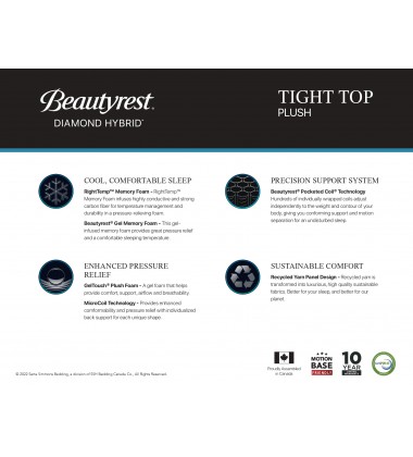 Serta Beautyrest Diamond Hybrid 4 Carat Tight Top Plush Queen Size (800016104-1050)