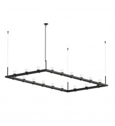  Intervals® 4' x 8' Rectangle LED Pendant with Clear w/Cone Uplight Trim (20QKR48B)