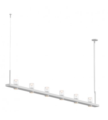  Intervals® 8' Linear LED Pendant with Clear w/Cone Uplight Trim (20QWL08B)