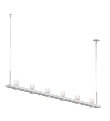  Intervals® 8' Linear LED Pendant with Etched Cylinder Uplight Trim (20QWL08C)