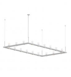  4' x 8' Rectangle LED Pendant with Clear w/Cone Uplight Trim- (20QWR48B) -Sonneman
