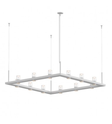  Intervals® 4' Square LED Pendant with Clear w/Cone Uplight Trim (20QWS04B)