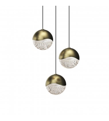  3-Light Round Medium LED Pendant- (2914.14-MED) -Sonneman