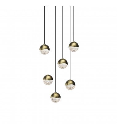  6-Light Round Small LED Pendant- (2915.14-SML) -Sonneman