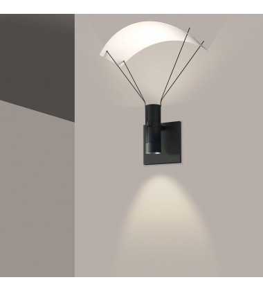 Standard Single Sconce with Bar-Mounted Duplex Cylinders w/Snoot Flood Lens & Parachute Reflector- (SLS0211) -Sonneman  Standard Single Sconce with Bar-Mounted Duplex Cylinders w/Snoot Flood Lens & Parachute Reflector- (SLS0211) -Sonneman