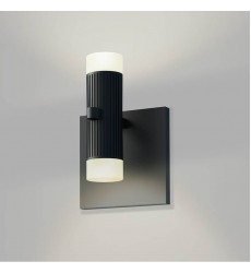  Suspenders® Standard Single Sconce with Bar-Mounted Duplex Cylinders w/Glass Drum Diffusers (SLS0217)