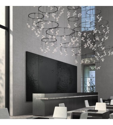  Vertical Ring Matrix with Glass Cluster Luminaires- (SLS1168) -Sonneman