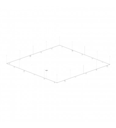  12' x 12' 1-Tier Path Square w/ Precise & Power Precise Smooth Cylinder Luminaires- (SLS4239-W) -Sonneman