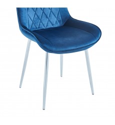  Blue Velvet Chair with Chrome Metal legs(WV-C0864BC)