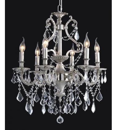 6 Light crystal chandelier (E12) candelabra 40w (1111C6) 6 Light crystal chandelier (E12) candelabra 40w (1111C6)