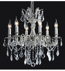  6 Light crystal chandelier (E12) candelabra 40w (1123C6)