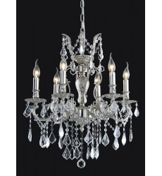  6 Light crystal chandelier (E12) candelabra 40w (1125C6)