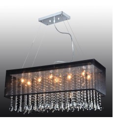  8 Light crystal chandelier (G9) 2 pin 40w 2/black or white organza shade (1152C8)