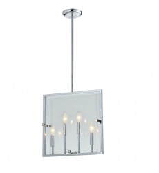 4 Light pendant chrome with glass plate (E12) (1161C4) 4 Light pendant chrome with glass plate (E12) (1161C4)