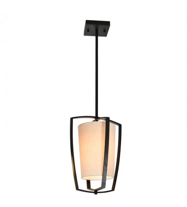  1 Light pendant with white fabric shade (E26) (1165C)
