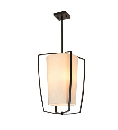  3 Light pendant with white fabric shade (E26) (1165C3)
