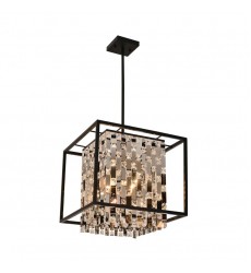  4 Light pendant stainless steel and crystal (E12) (1166C4)