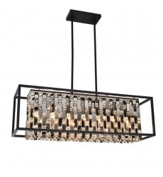  7 Light chandelier stainless steel and crystal (E12) (1166C7)