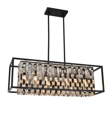  7 Light chandelier stainless steel and crystal (E12) (1166C7)