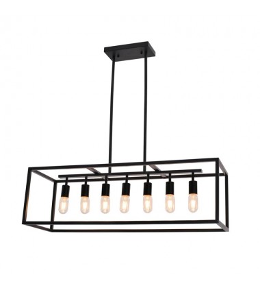 7 Light rectangular chandelier (E26) (1168C7) 7 Light rectangular chandelier (E26) (1168C7)