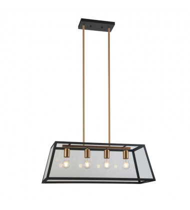 4 Light chandelier with glass shade satin gold accent (E26) (1171C4-SG) 4 Light chandelier with glass shade satin gold accent (E26) (1171C4-SG)