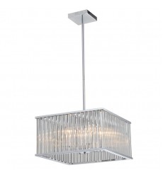 4 Light glass rod pendant chrome (E12) (1182C4) 4 Light glass rod pendant chrome (E12) (1182C4)