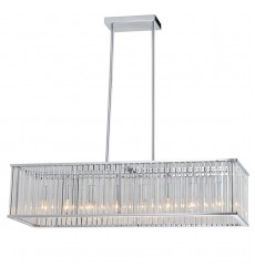 8 Light glass rod chandelier chrome (E12) (1184C8) 8 Light glass rod chandelier chrome (E12) (1184C8)
