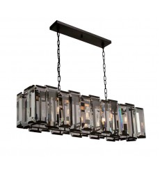  10 Light rectangular glass pendant black (E12) (1188C10)