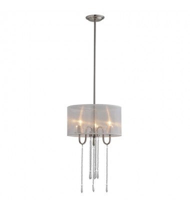  3 Light cyrstal chandelier with fabric shade (E12) (1219C3)