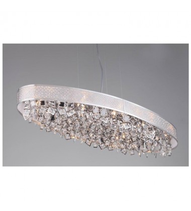 9 Light oval crystal chandelier stainless steel (G9) (1226C9) 9 Light oval crystal chandelier stainless steel (G9) (1226C9)