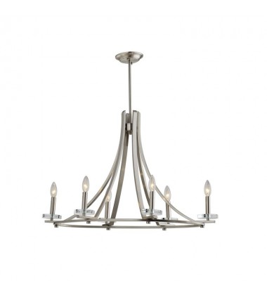 6 Light chandelier with crystal bobeche (E12) (1228C6)