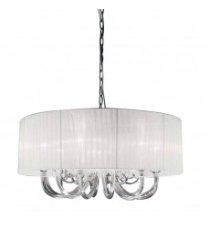  6 Light chandelier with fabric shade  (E12) (1232C6)