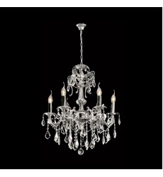  6 Light crystal chandelier Brush nickel  (E12) (1236C6)
