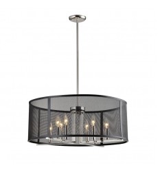 8 Light pendant with black wire mesh shade (E12) (1245C8) 8 Light pendant with black wire mesh shade (E12) (1245C8)