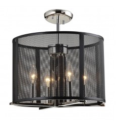 4 Light flush mount with black wire mesh shade (E12) (1245FM4) 4 Light flush mount with black wire mesh shade (E12) (1245FM4)