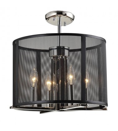 4 Light flush mount with black wire mesh shade (E12) (1245FM4) 4 Light flush mount with black wire mesh shade (E12) (1245FM4)