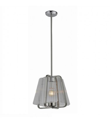  1 Light pendant with ribbed glass plate (E26) (1255C)