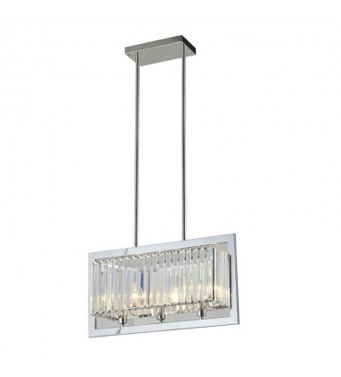 3 Light rect pendant glass chrome (E12) (1261C3) 3 Light rect pendant glass chrome (E12) (1261C3)