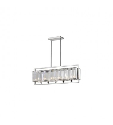 5 Light rect pendant glass chrome (E12) (1261C5) 5 Light rect pendant glass chrome (E12) (1261C5)