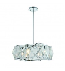 4 Light square pendant glass chrome (E12) (1269C4-SQ) 4 Light square pendant glass chrome (E12) (1269C4-SQ)
