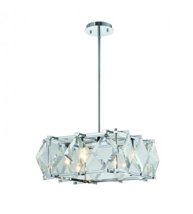 4 Light square pendant glass chrome (E12) (1269C4-SQ) 4 Light square pendant glass chrome (E12) (1269C4-SQ)